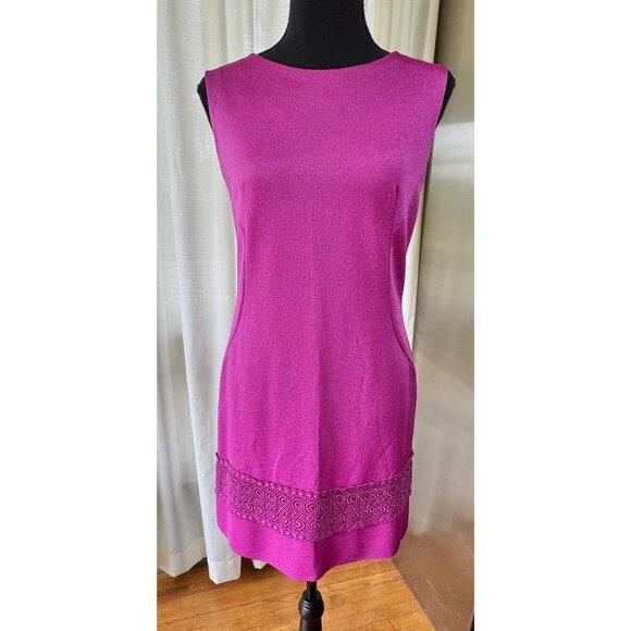 Vintage 1960s two-pieces set, magenta sleeveless dress & matching jacket - Picture 6 of 10